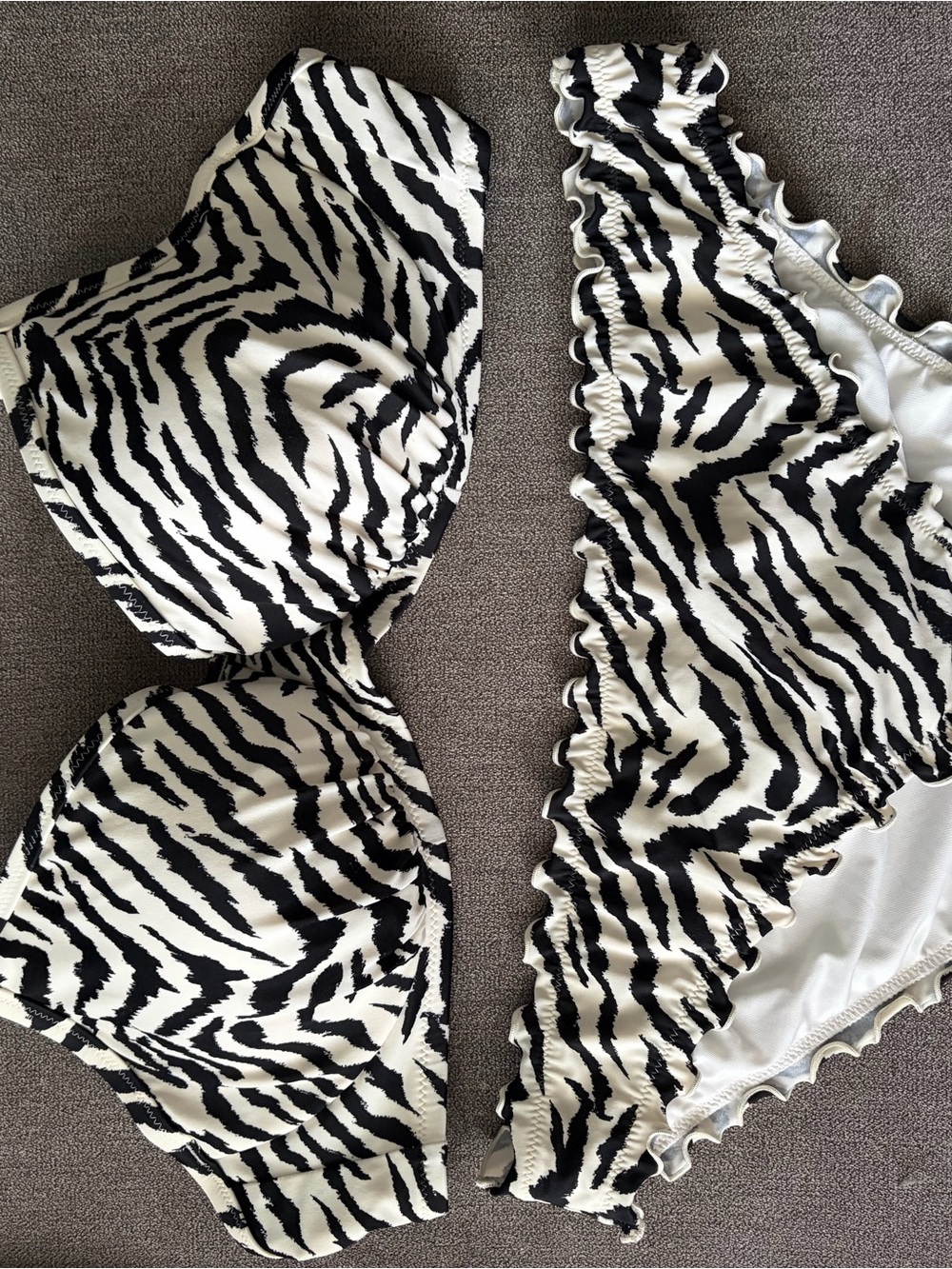 Shade & Shore Black and White Zebra Bikini Set
